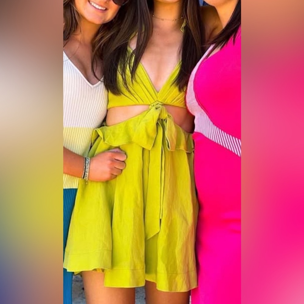 DO+BE Lime Green Cutout Mini Dress